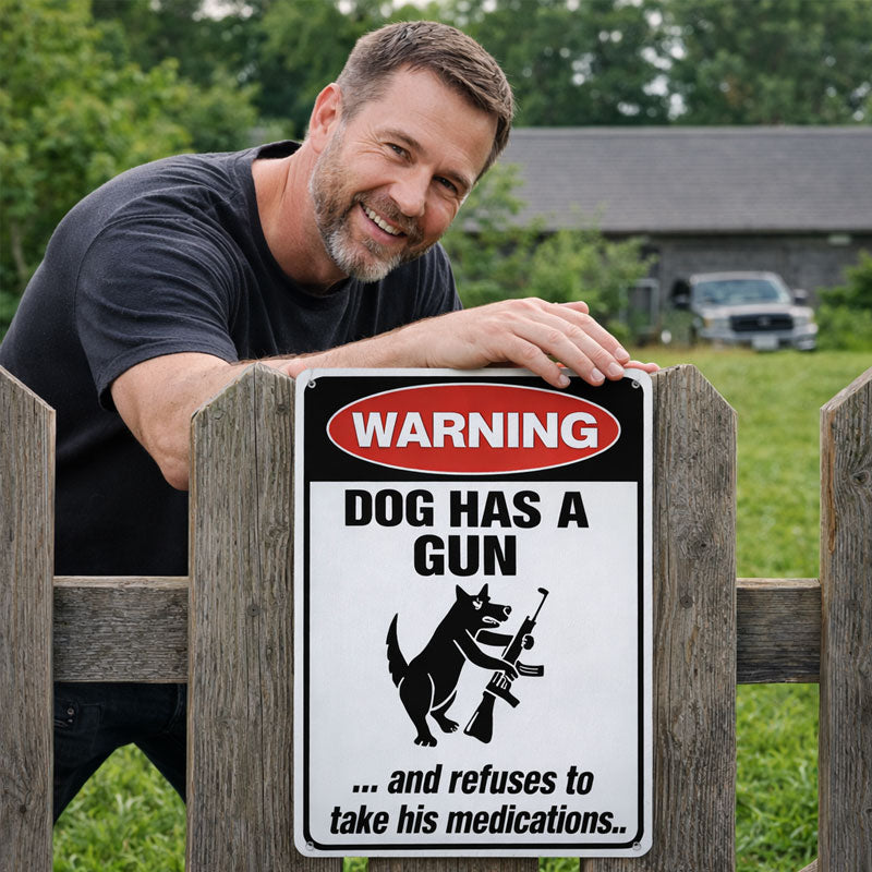 "Waakhond" Humoristisch Waarschuwingsbord 🐶 — Geef je buren iets om over te prate