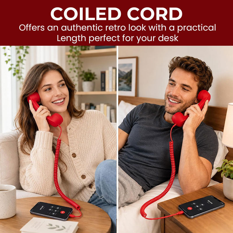Retro telefoonhoorn voor telefoons met USB-C-aansluiting