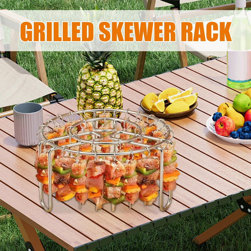 🔥Airfryer-spiesrek – Verticale RVS-kebabhouder voor airfryers, ovens & zelfgemaakte BBQ-snacks🍢