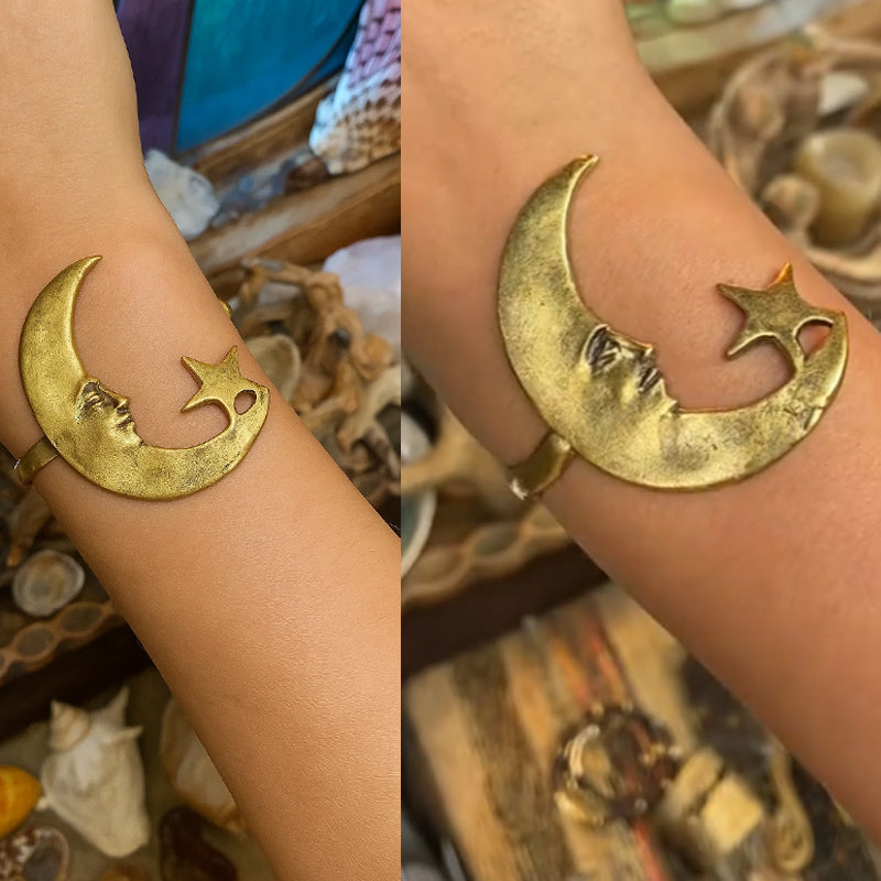 🌙Ster en Maan Patroon Open Armband