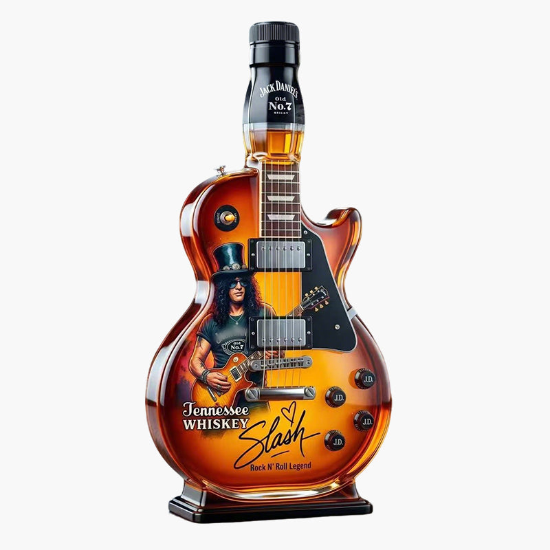 🤘Honger naar rockmuziek: Vintage gitaarfiguurtje in sunburst-afwerking als drankfles🎸✨