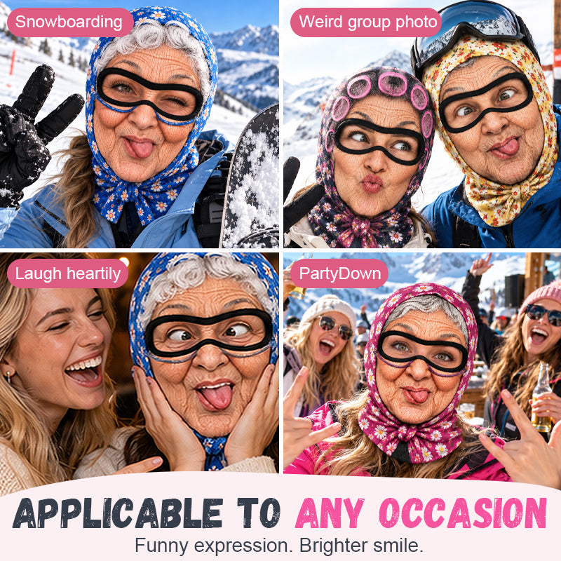 Grappig oma-skimasker voor feestjes en als geintje