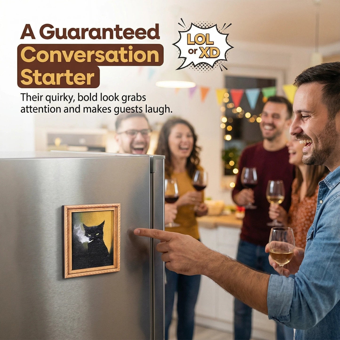 🌹 Schattige koelkastmagneten met katten – Betoverende kattenversiering met lijstje voor thuis en op kantoor 🐱✨