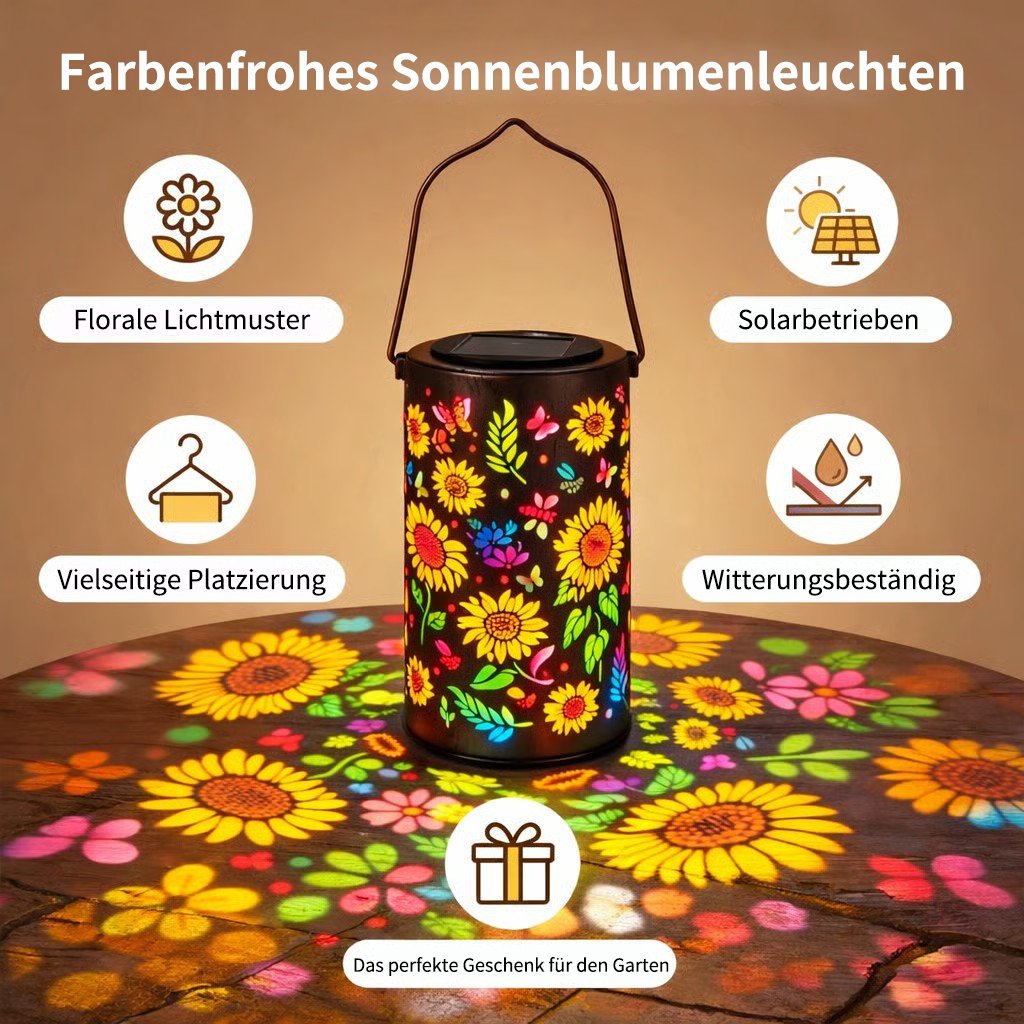 🌞 Kleurrijke zonne-energie tuinlantaarn met zonnebloemlichteffec