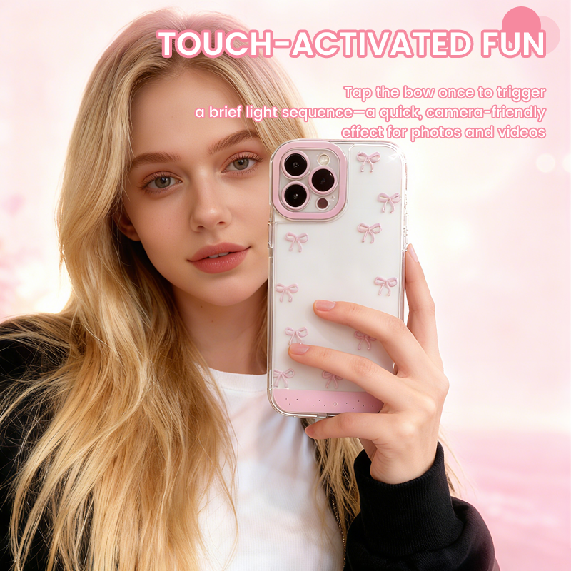 🎀Verlichte strik anti-drop telefoonhoesj