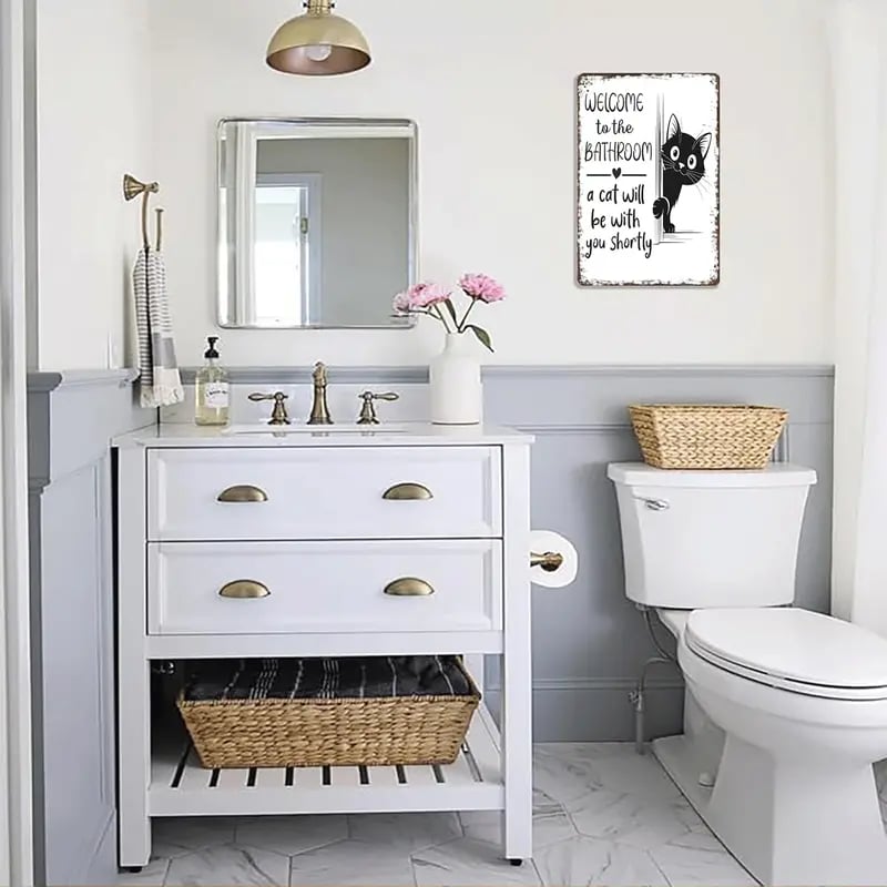 🔥Laatste dag 49% korting – Vintage zwart-witte kattenwanddecorati