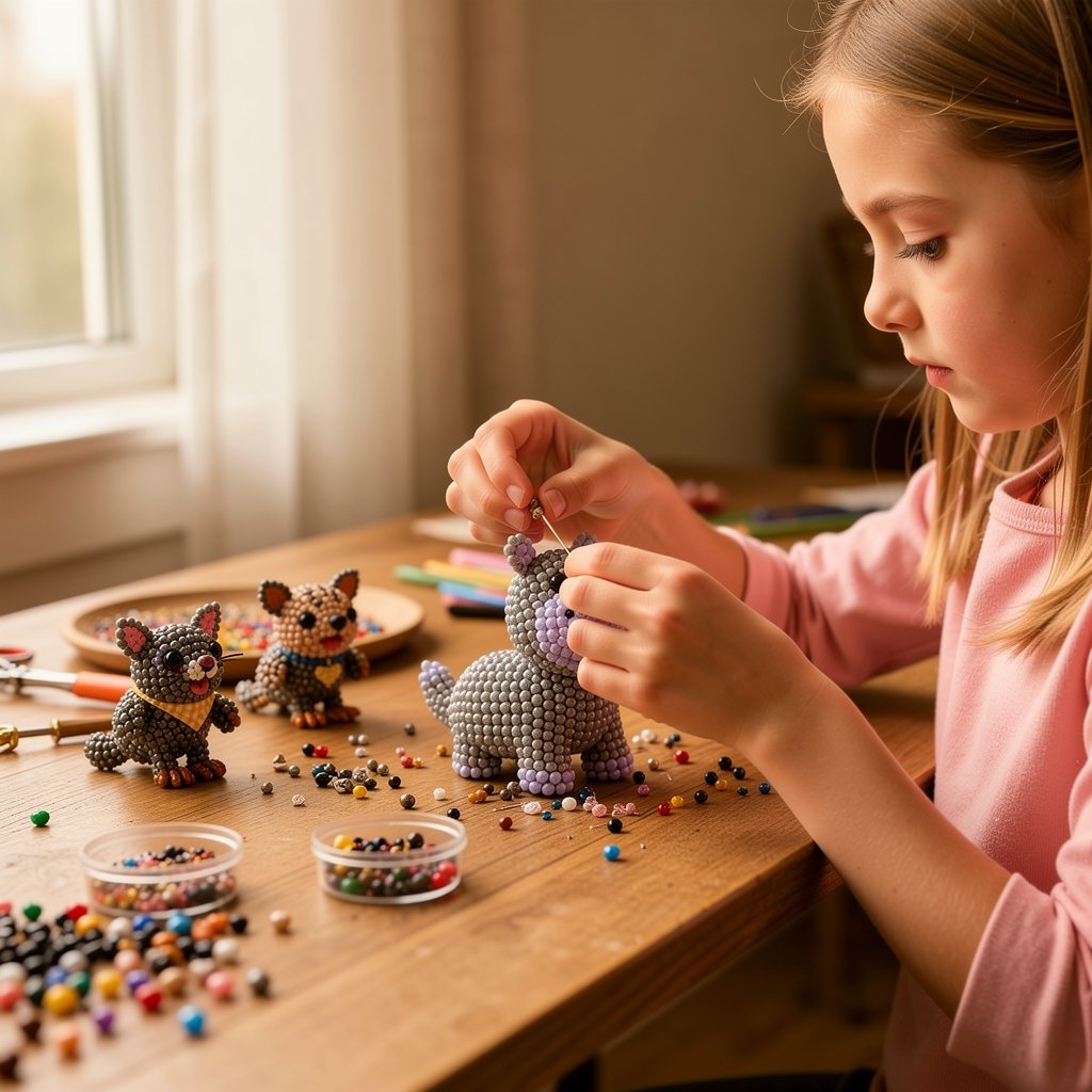🧵✨ Miniatuur 3D kralen dieren doe-het-zelf set
