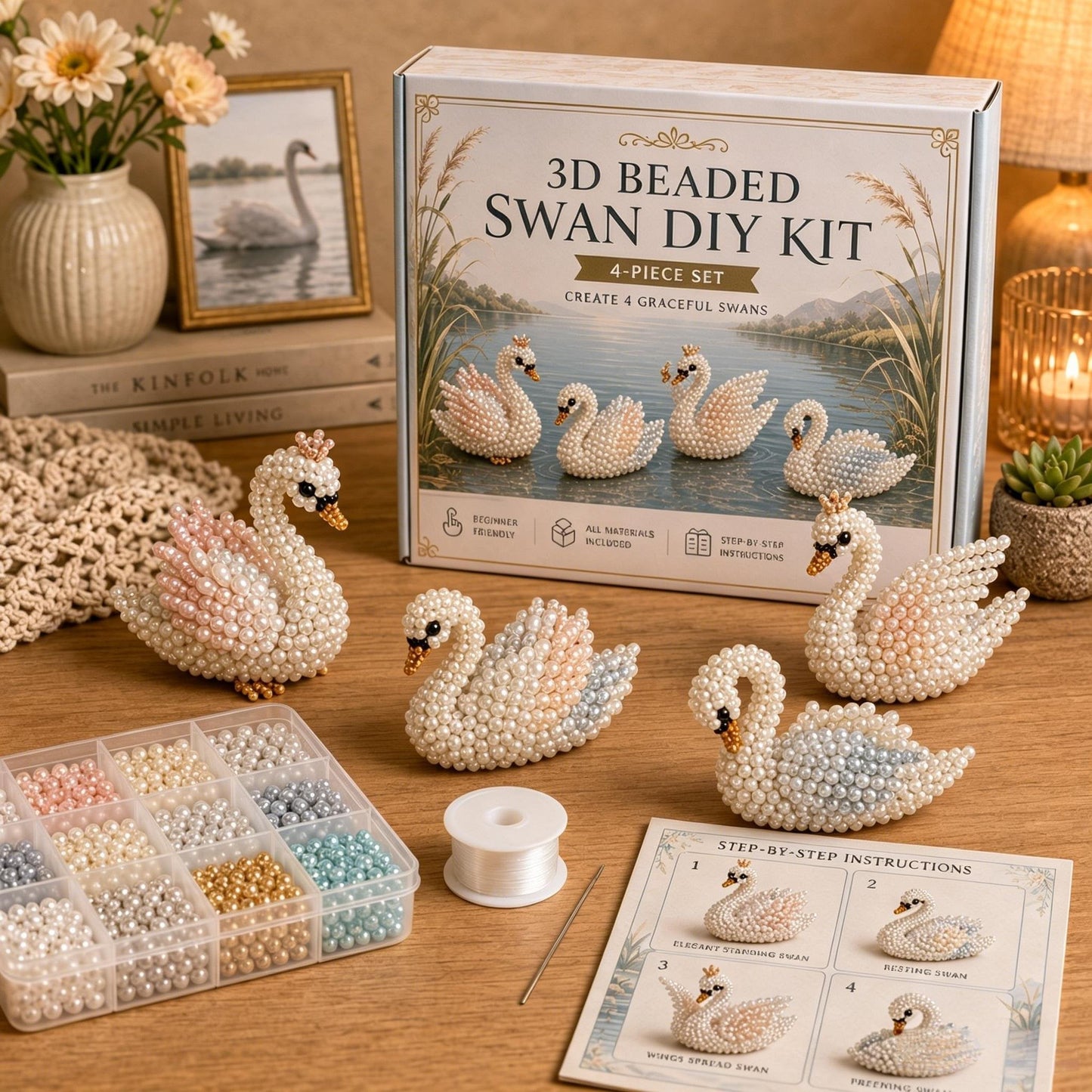 🧵✨ Miniatuur 3D kralen dieren doe-het-zelf set