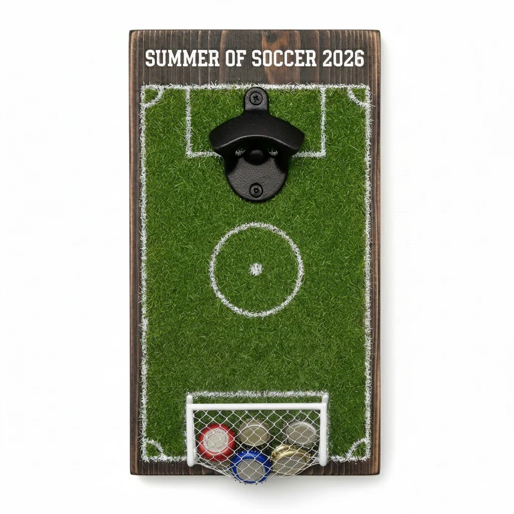 ⚽ Voetbalveld flesopener wanddecorati