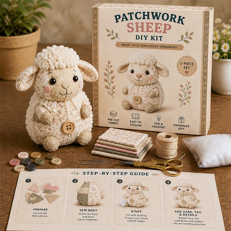 🧵DIY Patchwork Dierenpakket – Maak je eigen schattige dieren