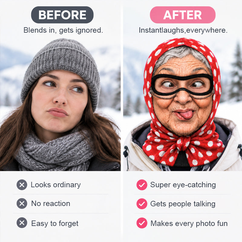 Grappig oma-skimasker voor feestjes en als geintje
