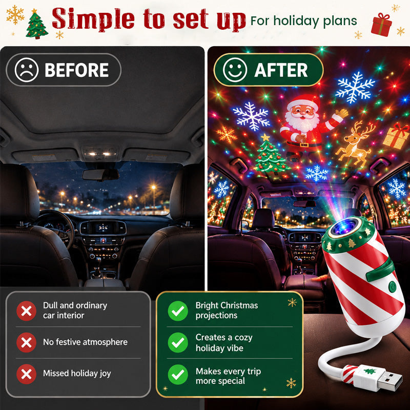 Merry Ride kerstprojector voor de auto