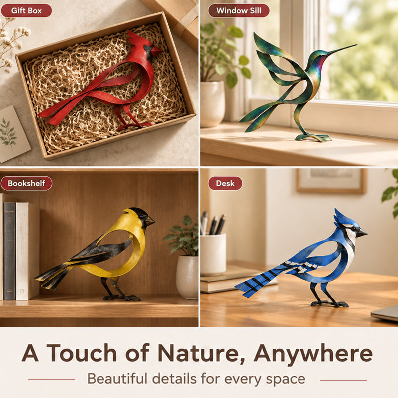 🕊️Elegant en minimalistisch metalen vogelsculptuur – Vluchtige momenten van lichtheid in de natuur!