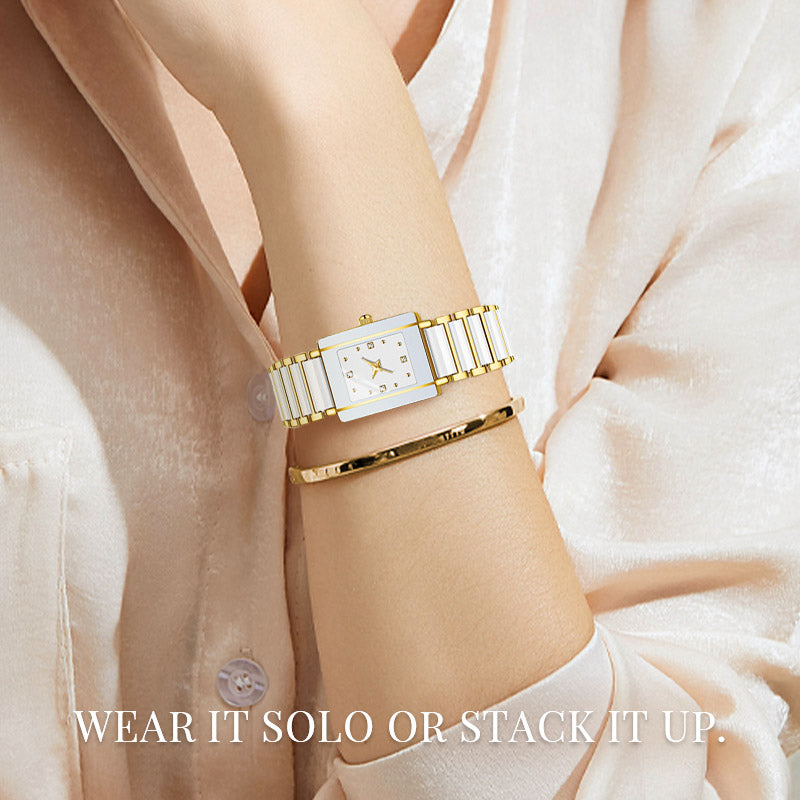 ⌚ Elegant horloge met keramische band — 3ATM waterbestendig, quartz, inclusief geschenkdoos