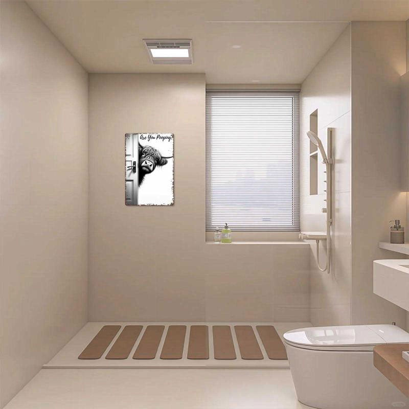 🐄 De brutale bezoeker: vintage bord met hooglandko