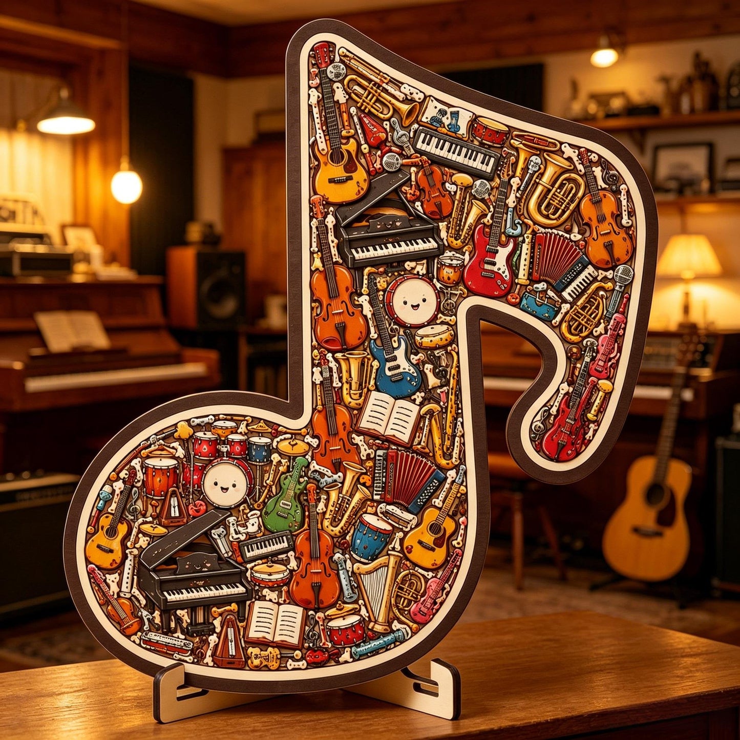 🔥🎶Puzzelornament met muzieknoten