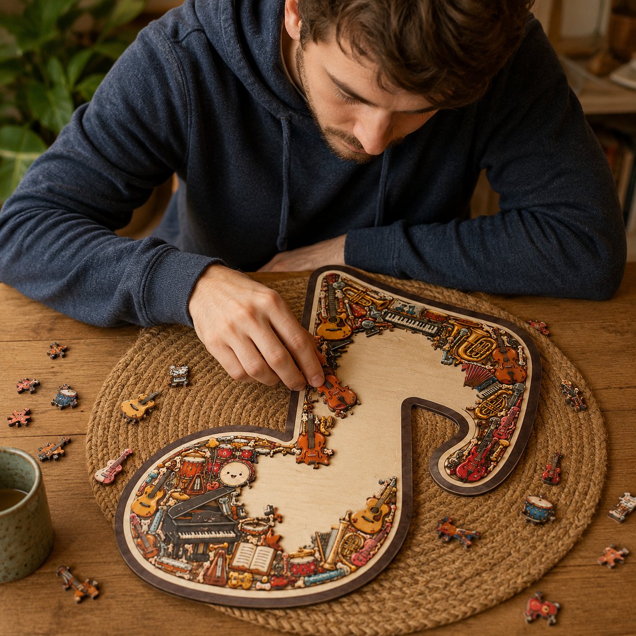🔥🎶Puzzelornament met muzieknoten
