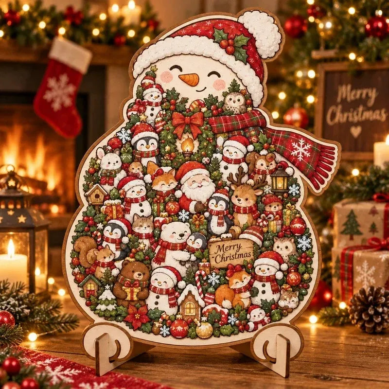 🎄 Houten kerstpuzzel met standaard | 9 feestelijke ontwerpen om in elkaar te zetten en neer te zetten 🧩
