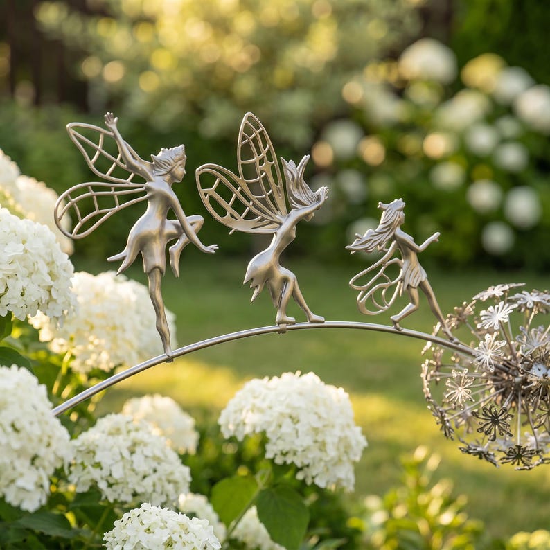 Tuinsteker met dansende feeën – Een vleugje magie tussen de bloemen 🧚✨