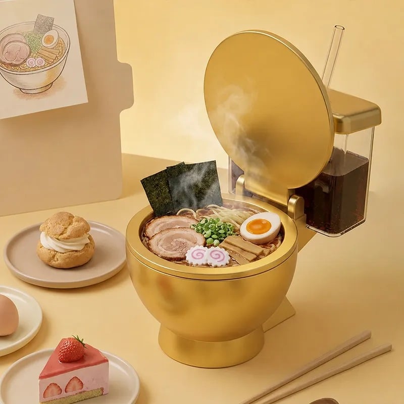 🍜Ramenkom in de vorm van een toilet