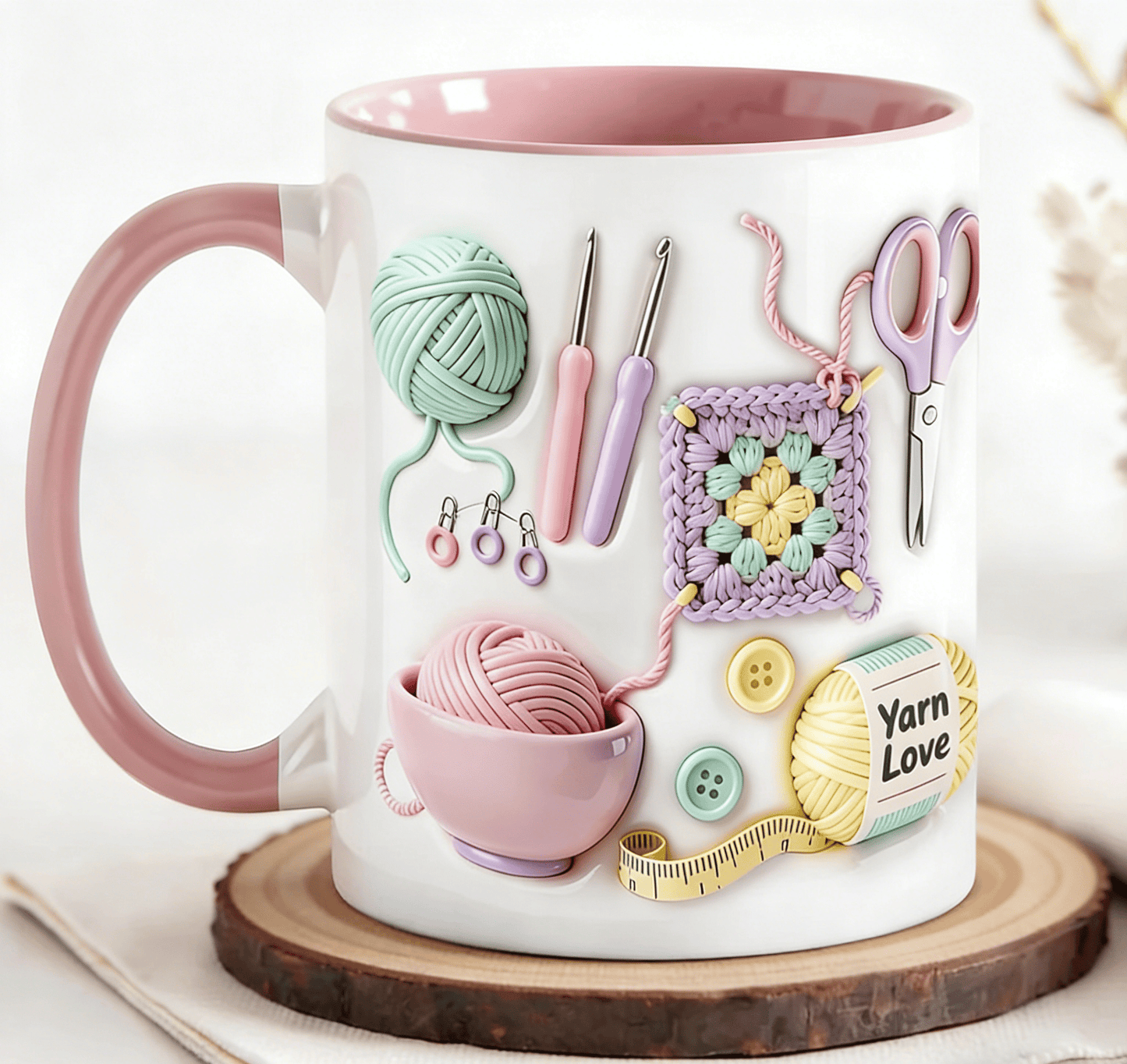 🧶 Beker met "Yarn Love" – Een cadeau voor handwerkers en creatieve geeste