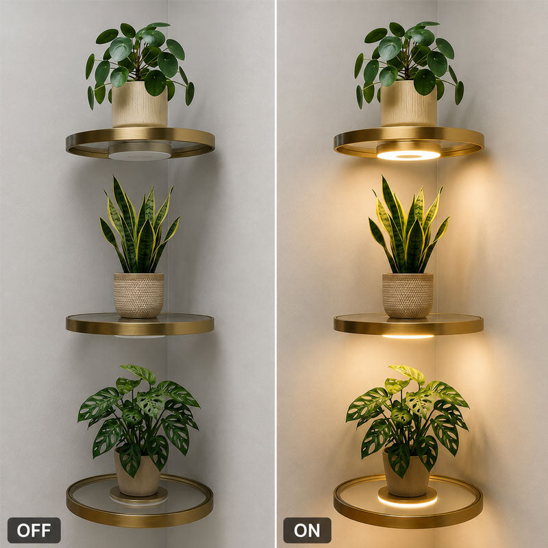 Zwevende wandplank met ingebouwde sfeerverlichting (LED).