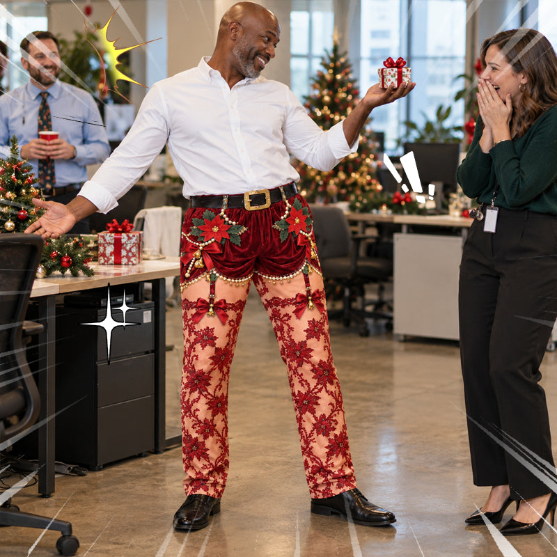 👖Grappige kerstbroek met optische illusie