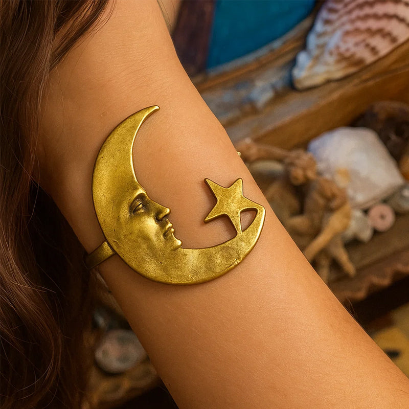 🌙Ster en Maan Patroon Open Armband