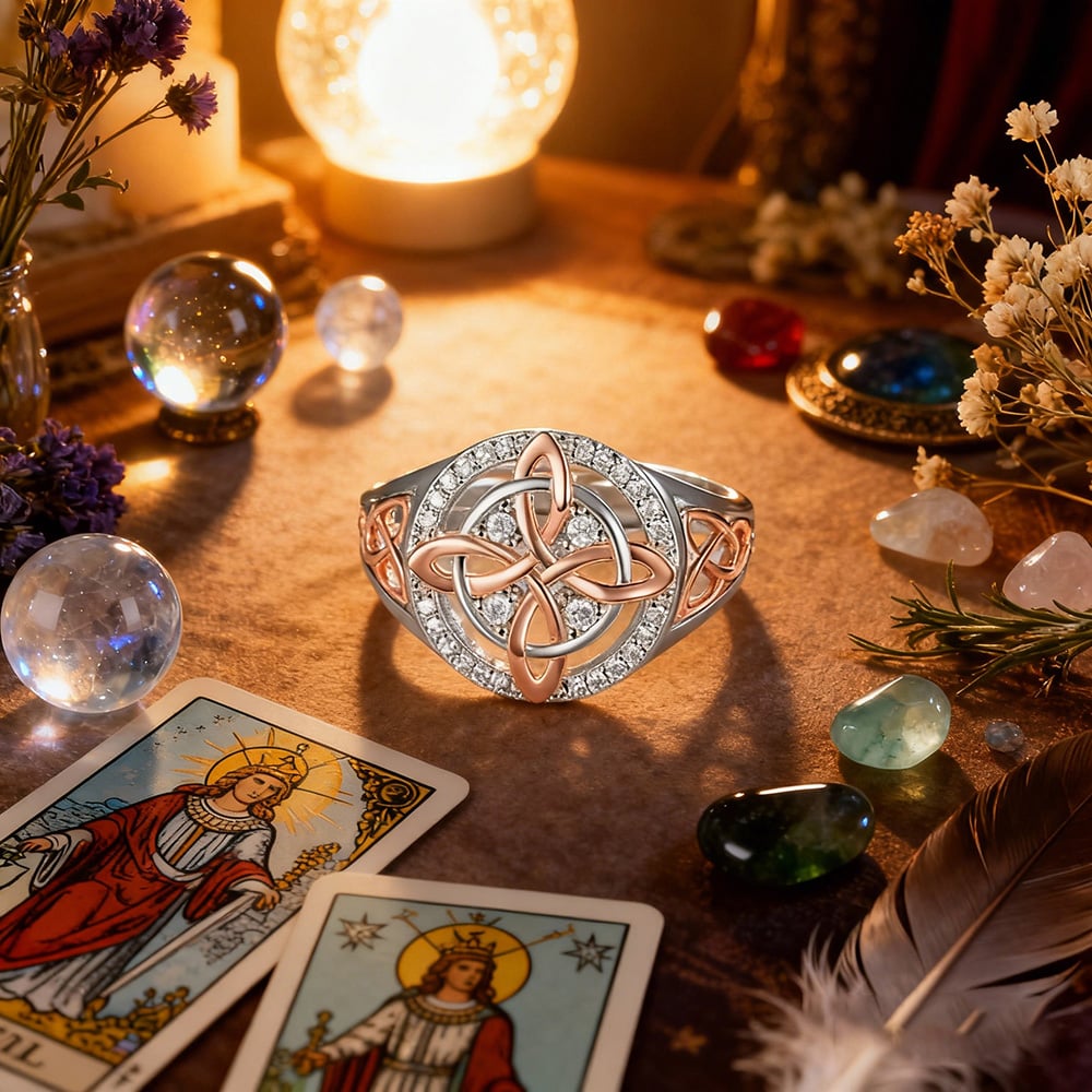 🔮💍Handgemaakte S925 Witch's Return Knot beschermingsring💞Bescherm je dierbaren