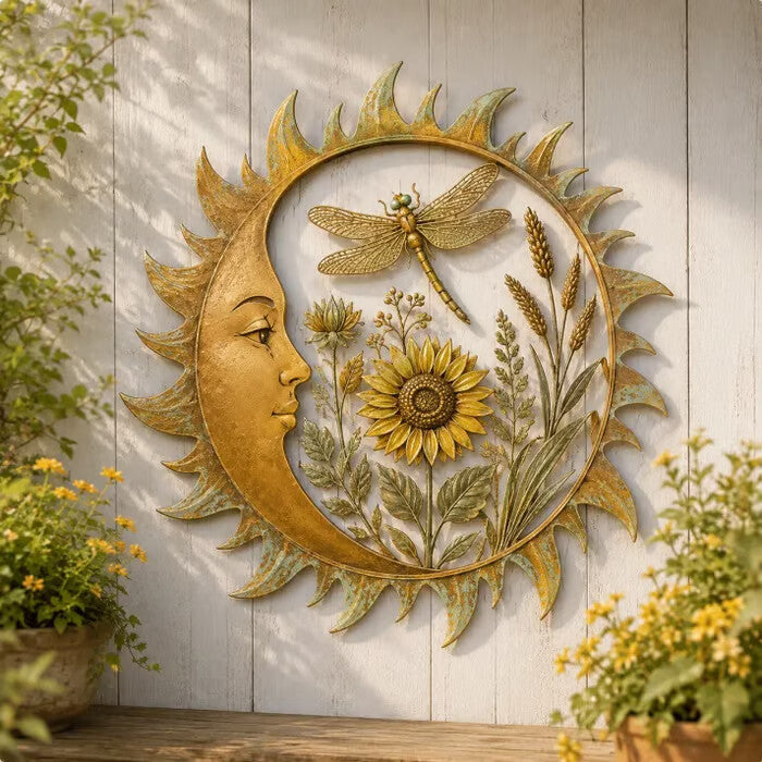 ☀️ Vintage zon tuinmuurdecoratie — Breng warmte en klassieke charme in je tuin! ✨🌿