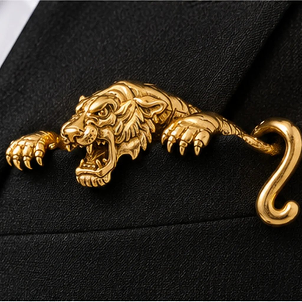 ✨ Luxe, sculpturale dierenbroche – Exclusief statement-item voor pakken en blazers