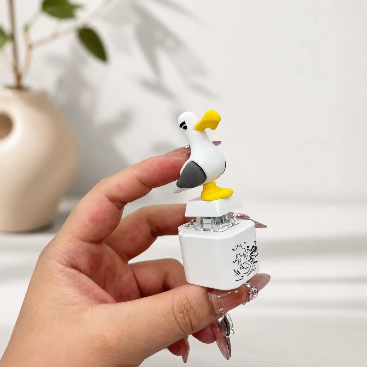 MIJN MEEUW! Sleutelhanger met knop - Echt geluid en LED-lampje