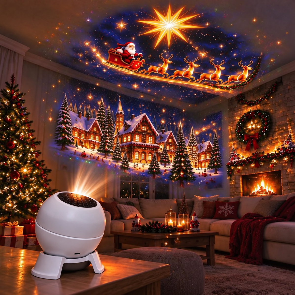 💡 Verander elke kamer in een kerstsprookje – Feestelijk nachtlampje met projectie