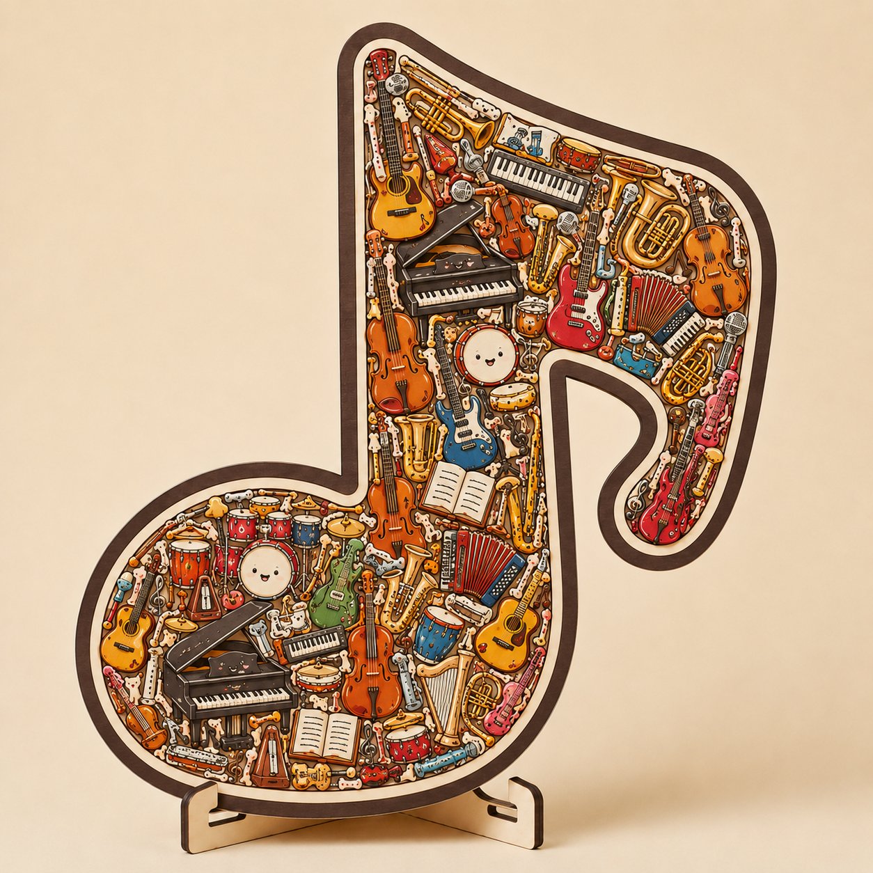 🔥🎶Puzzelornament met muzieknoten
