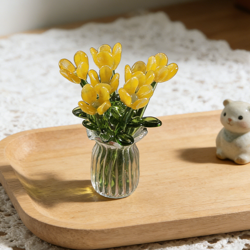 Glazen bloemornamen