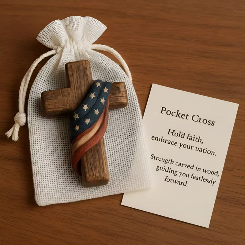 💕✝️Houten gebedskruis pocketkaart💯🪵Handgesneden 3D-cadeau voor uw dierbaren