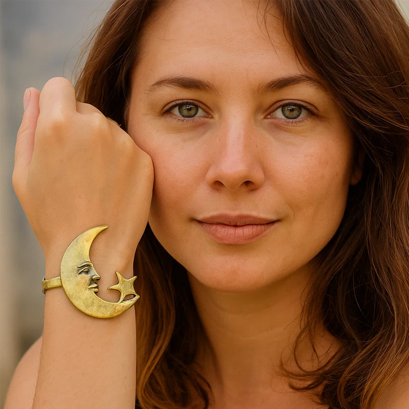 🌙Ster en Maan Patroon Open Armband