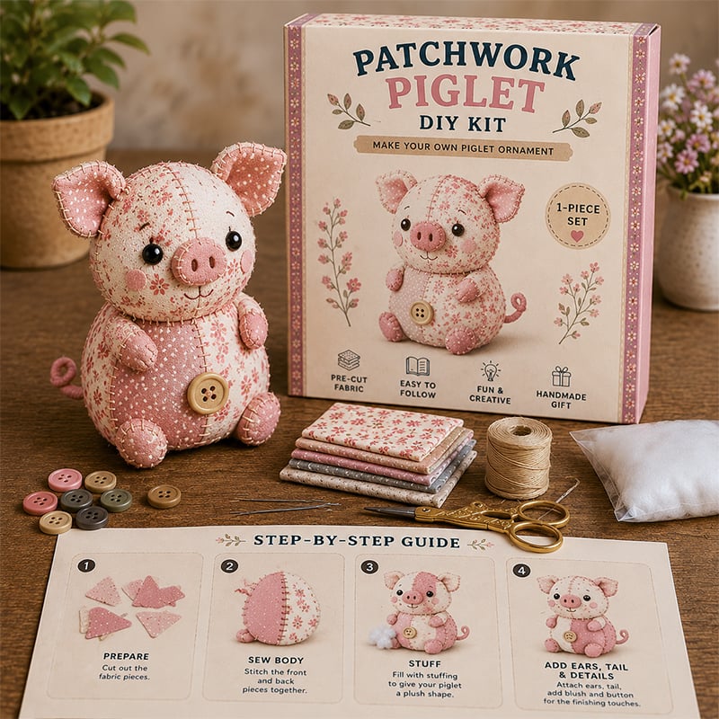 🧵DIY Patchwork Dierenpakket – Maak je eigen schattige dieren