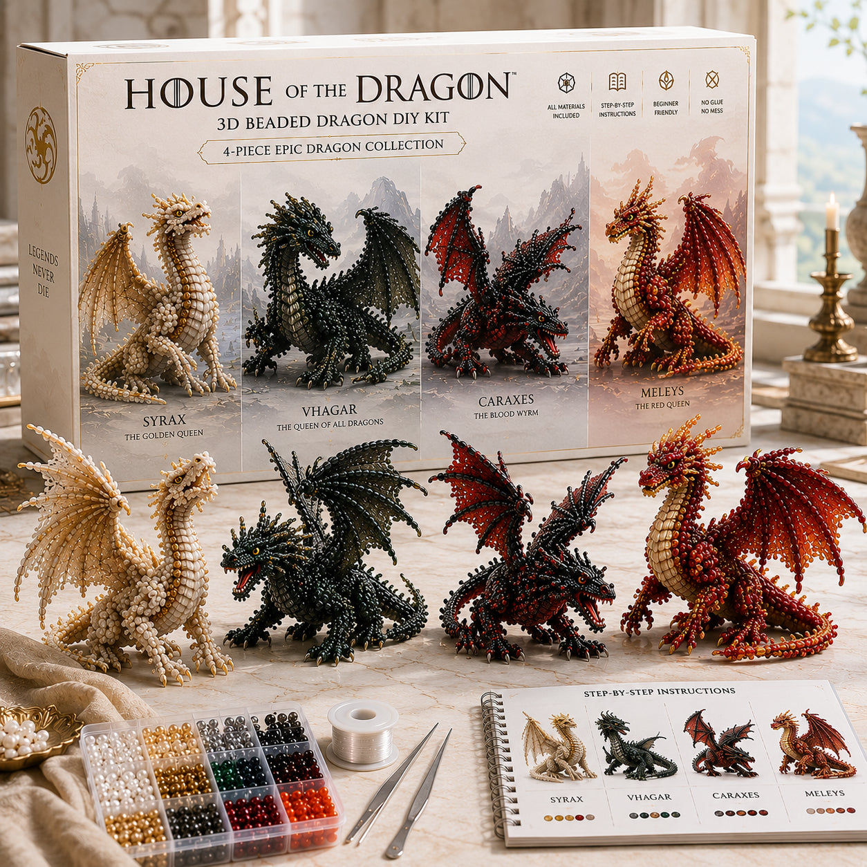 3D kralen dieren- en fantasie doe-het-zelf collectie