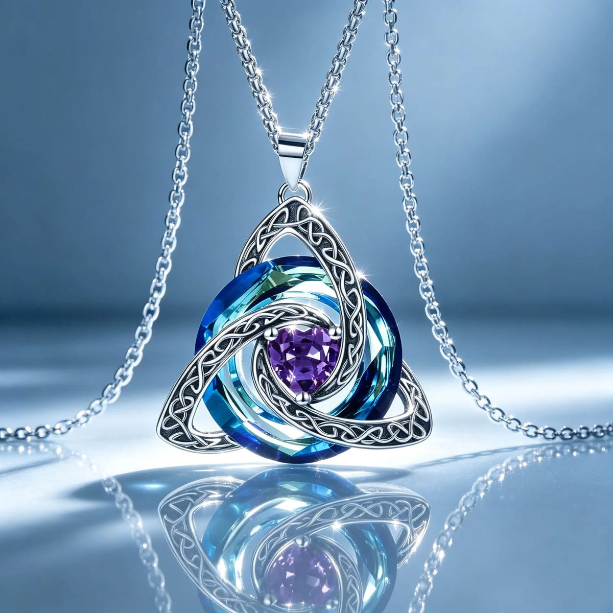 Keltische Trinity-knoopketting met geboortesteen ✨