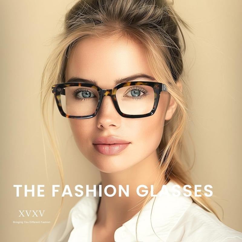 👓Set van 3 leesbrillen met schildpadmotief – Extra grote vierkante leesbrillen die blauw licht blokkeren