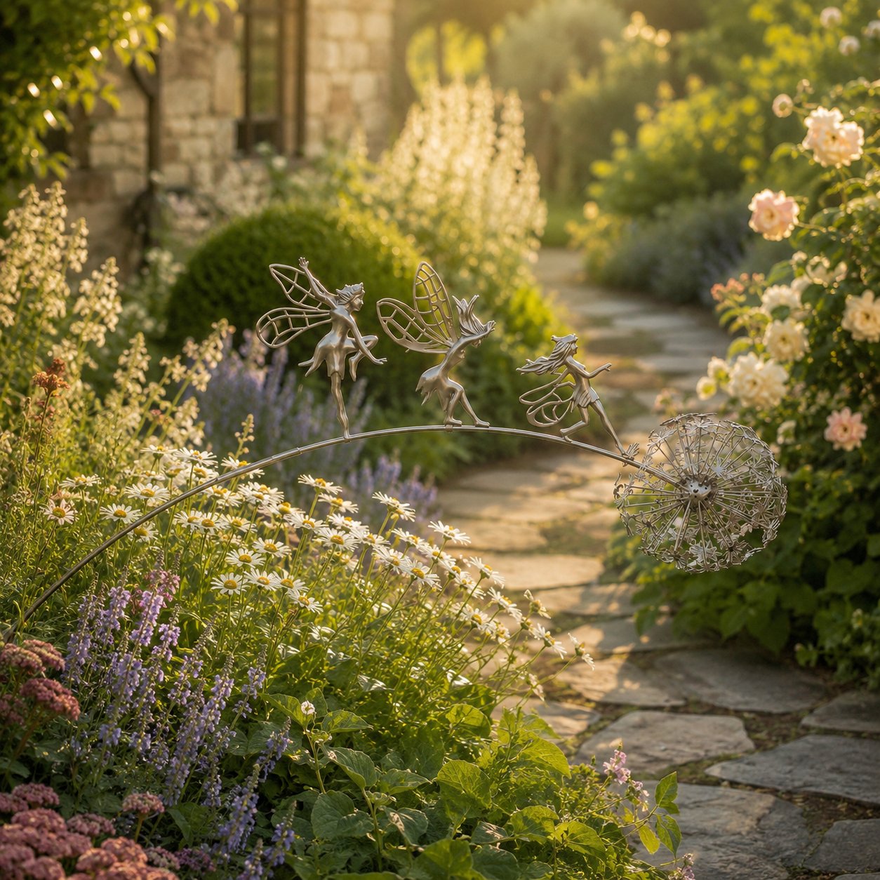 Tuinsteker met dansende feeën – Een vleugje magie tussen de bloemen 🧚✨