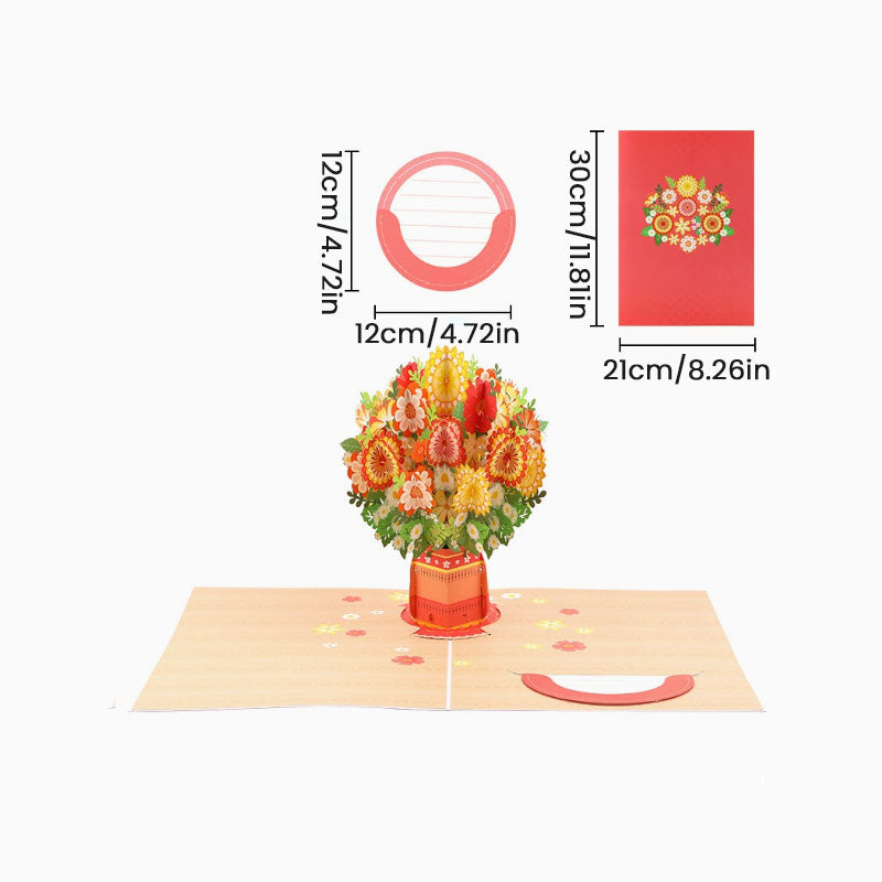 💐 Pop-up Valentijnskaart met wilde bloeme