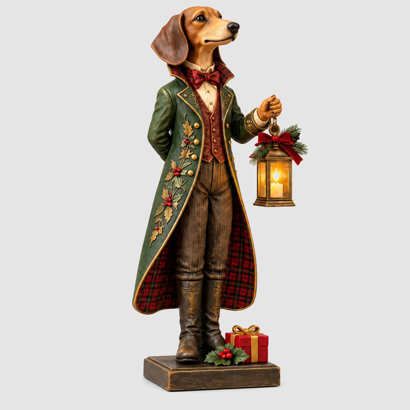 🐕Kerstornament: lantaarn met teckel
