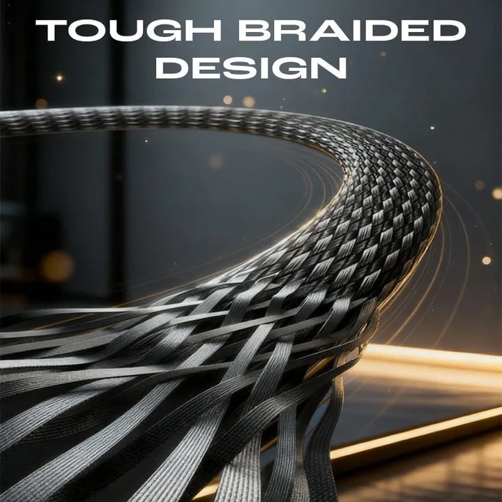 ⚡2-in-1 onzichtbare houder-oplaadkabel – 240 W snellaadkabel met ingebouwde telefoonstandaard