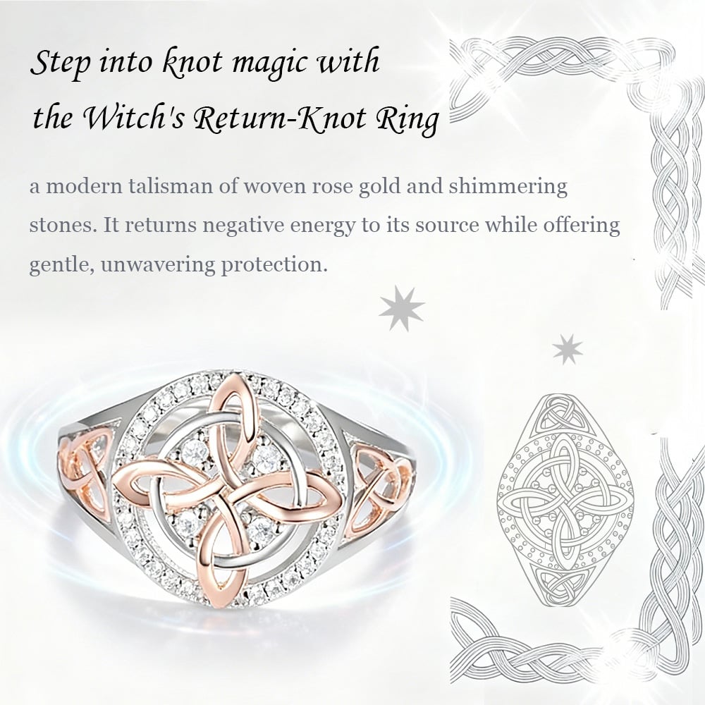🔮💍Handgemaakte S925 Witch's Return Knot beschermingsring💞Bescherm je dierbaren