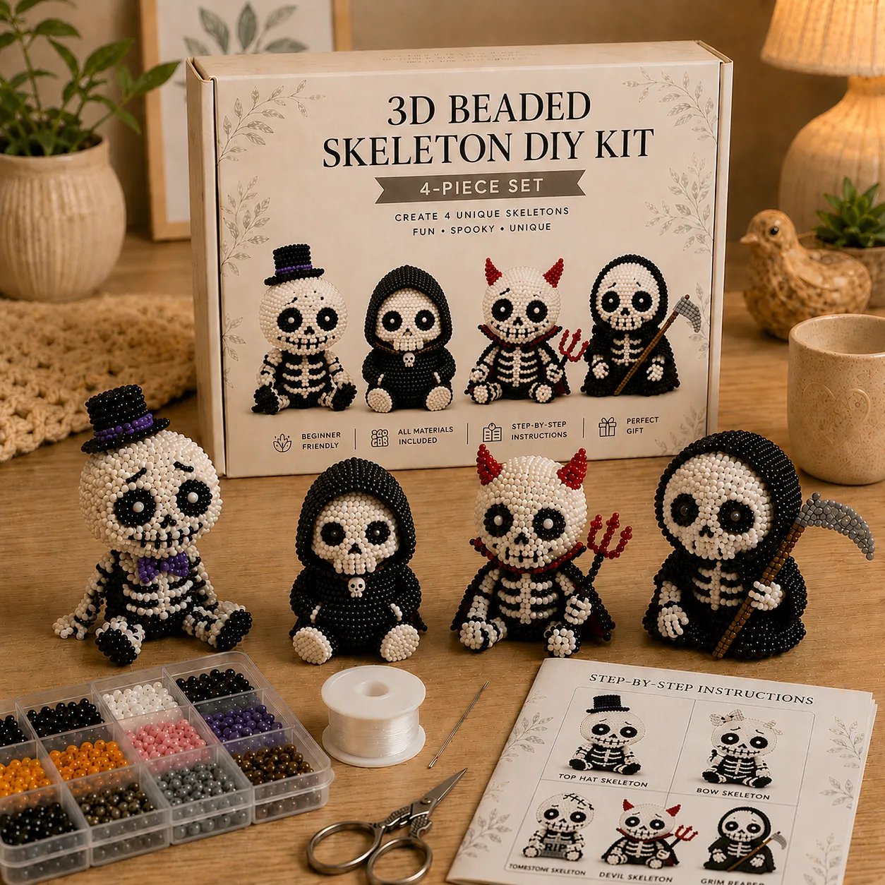 🔥 Laatste dag 50% korting 💀 3D kralen skelet doe-het-zelf kit