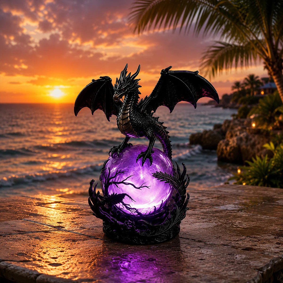🔮Gotische draak LED-kristallenbollamp voor een donkere, sfeervolle inrichting.