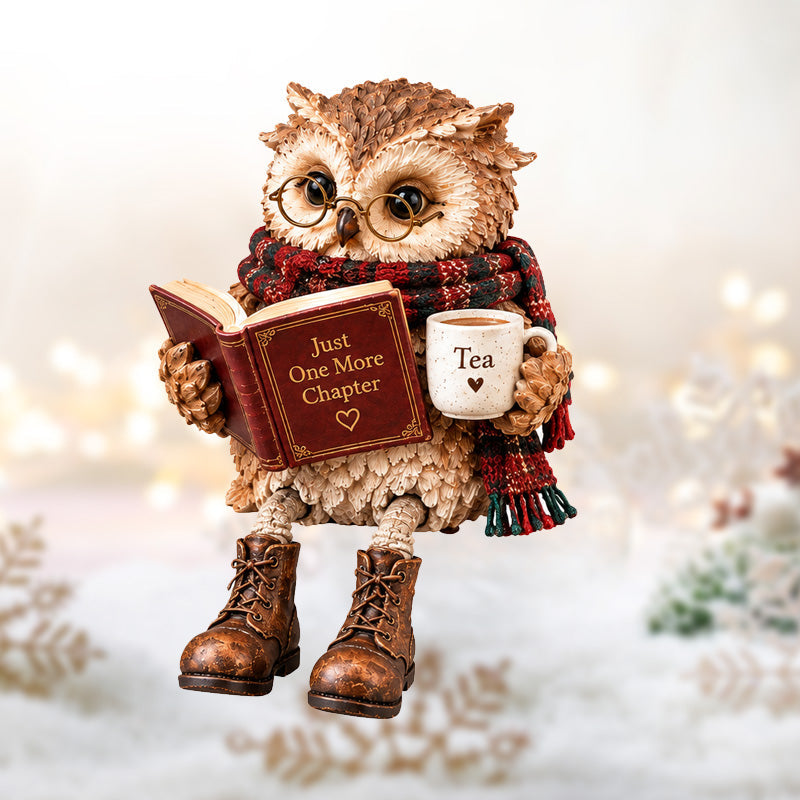 🦉Hartverwarmend beeldje van een lezende uil✨