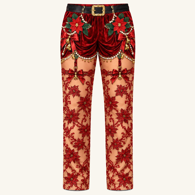 👖Grappige kerstbroek met optische illusie